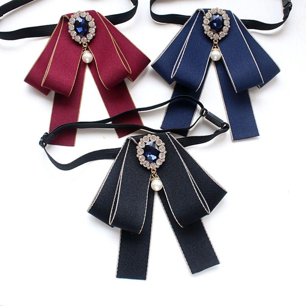 Adjustable Collar Flower Polyester College Ribbon Bowtie New Necktie Women