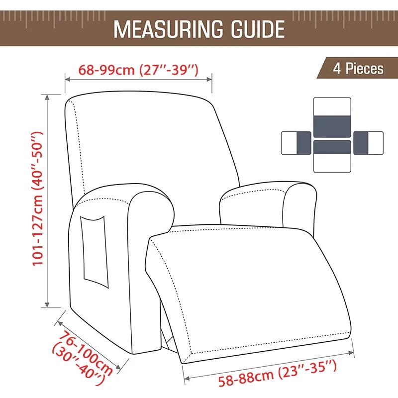 Split Recliner Sofa Covers Elastic Stretch Relax Armchair Cover Non-Slip Reclining Single Sofa Slipcovers Living Room