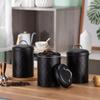 Reticulated coffee bean metal sealed jar food grade tea bag sugar milk ball grain bucket household black storage box