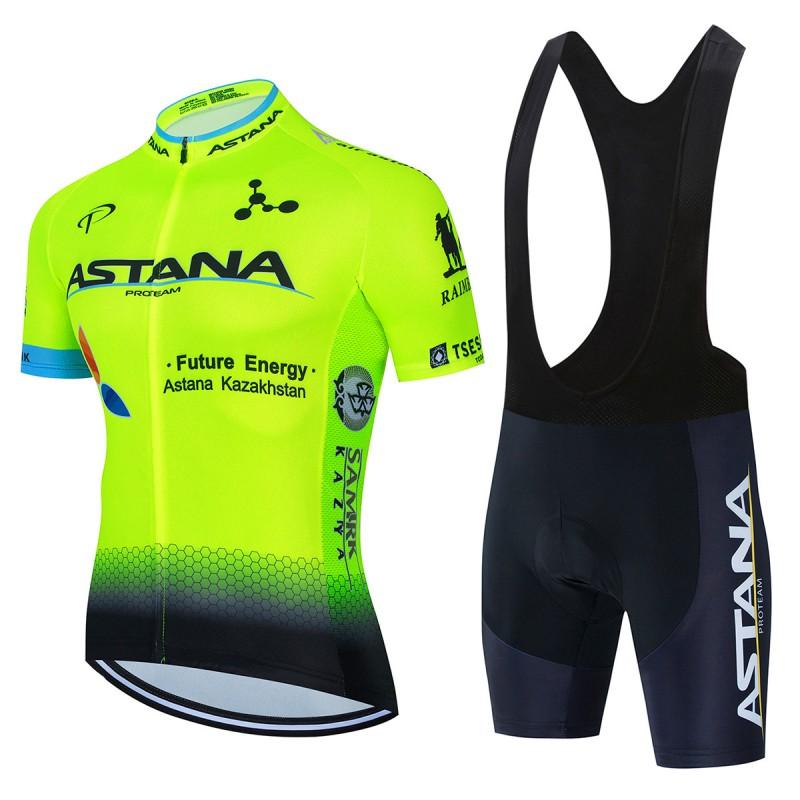 ASTANA Mens Cycling Jersey Set Short Sleeve Road Bike Kit Breathable Quick-Dry Lycra Performance Wear