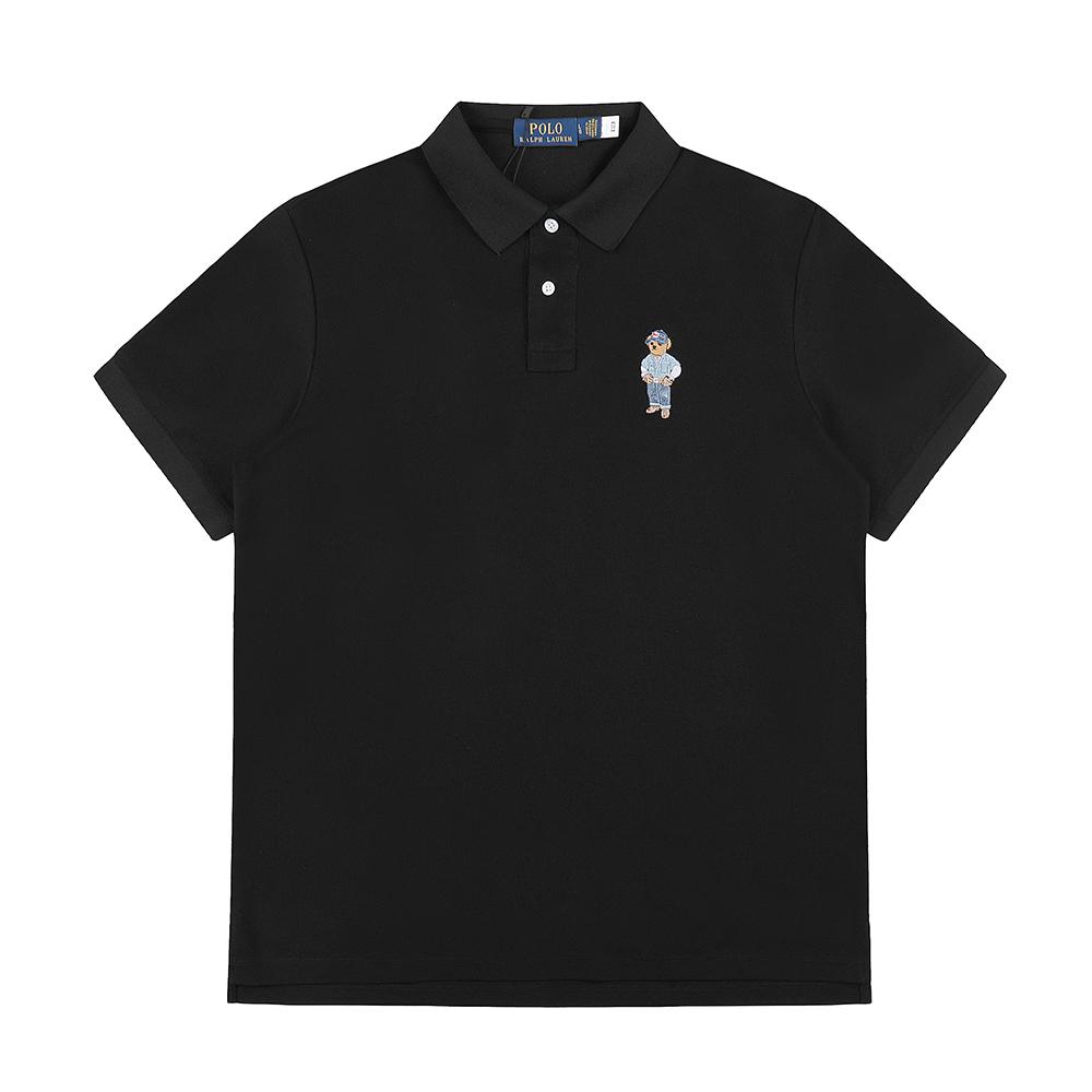 Ralph Lauren Летняя мужская и женская рубашка-поло из 100% хлопка пике с вышитым логотипом в виде медведя Поло