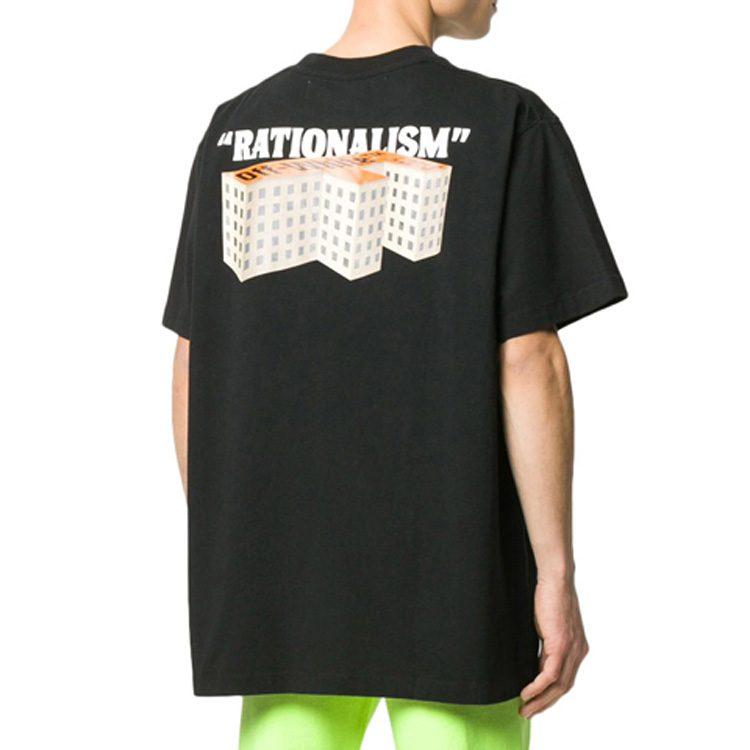 OFF WHITE Весна/Лето 20 Футболки Мужские С круглым вырезом Средняя прямая посадка OMAA038R201850071088