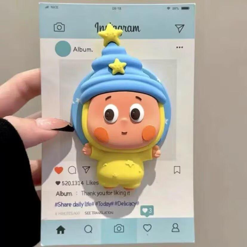 3D Силиконовый Мультяшный Плачущая Звезда Держатель для Мобильного Телефона и Выдвижной Держатель-Подушка