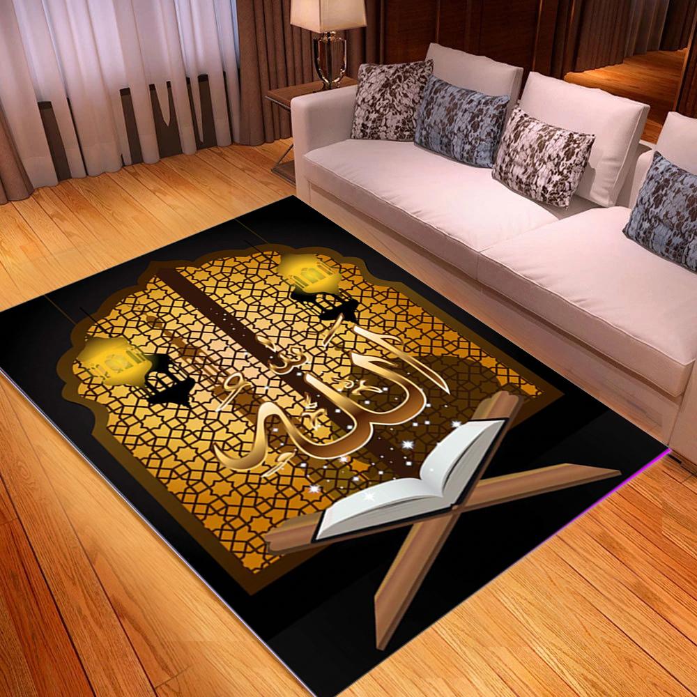 Исламские ковры с религиозными особенностями, 3D-печатный мультфильм, детский напольный коврик, прямоугольный коврик для спальни, коврики для йоги для взрослых, декоративная гостиная
