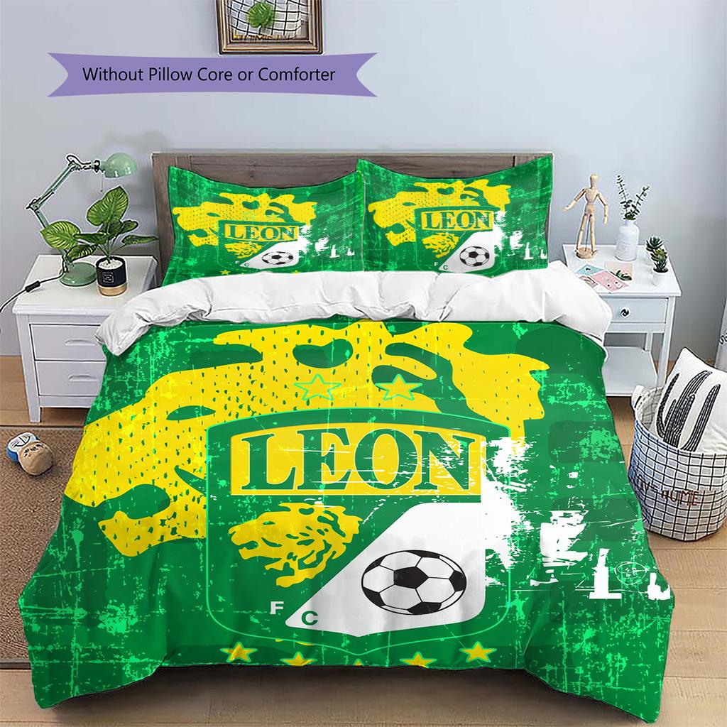 Постельное белье с узором Leon FC, Декор для дома, Подарок на день рождения (1 пододеяльник + 2 наволочки, без наполнителя)
