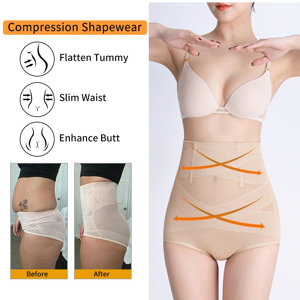 Женское корректирующее белье, тренажер для талии, формирователь тела, двойные трусики с контролем живота, бесшовное нижнее белье с высокой талией для похудения, корректирующие трусики, трусы с поясом