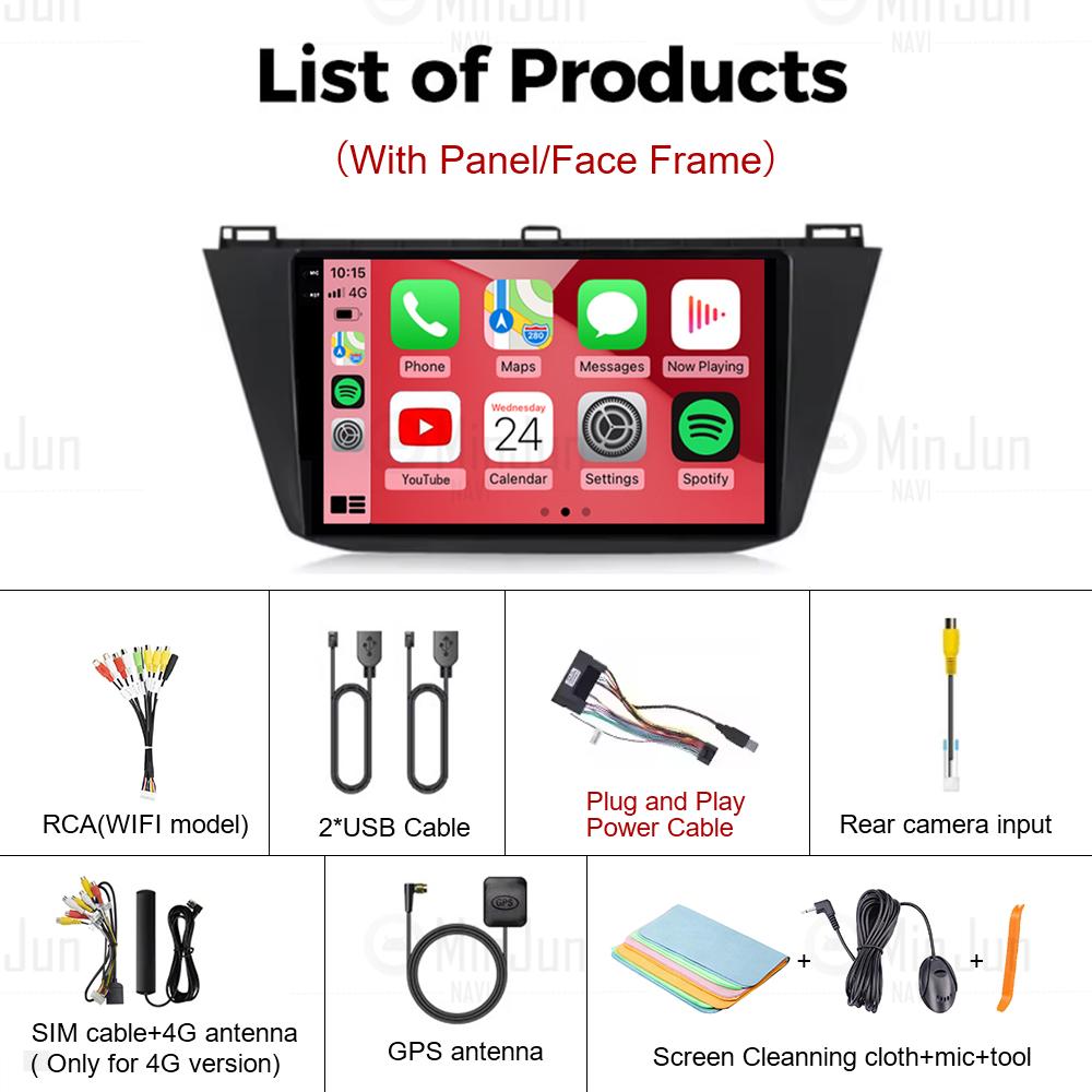 Android 14 Carplay Автомагнитола для Volkswagen Tiguan 2 Mk 2016 2017 2018 2019 2020 2021 2022 Плеер GPS Навигация WIFI+4G