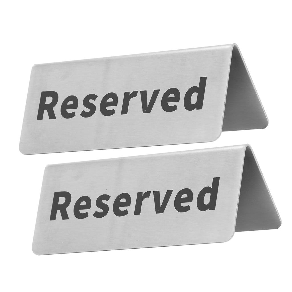 Table Top Sign Stainless Steel Double Sided Versatile Silver Tabletop Card Sign for Party Wedding Hotel