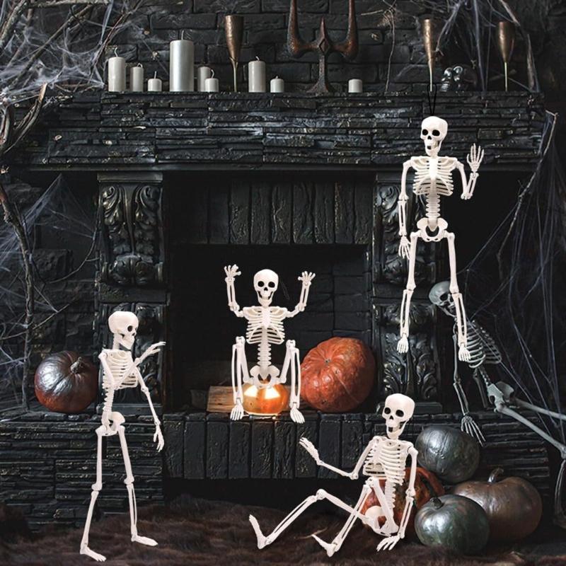 40CM Movable Joint Skeleton Prop – Halloween Hanging Decoration for Haunted House & Escape Room