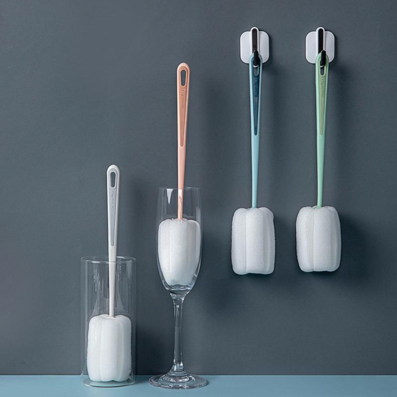 Щетка для чистки чашек с длинной ручкой, губка для чистки бутылок, молочных бутылок, бокалов, чашек, бытовых стеклянных кружек, кофейных кружек, чайников