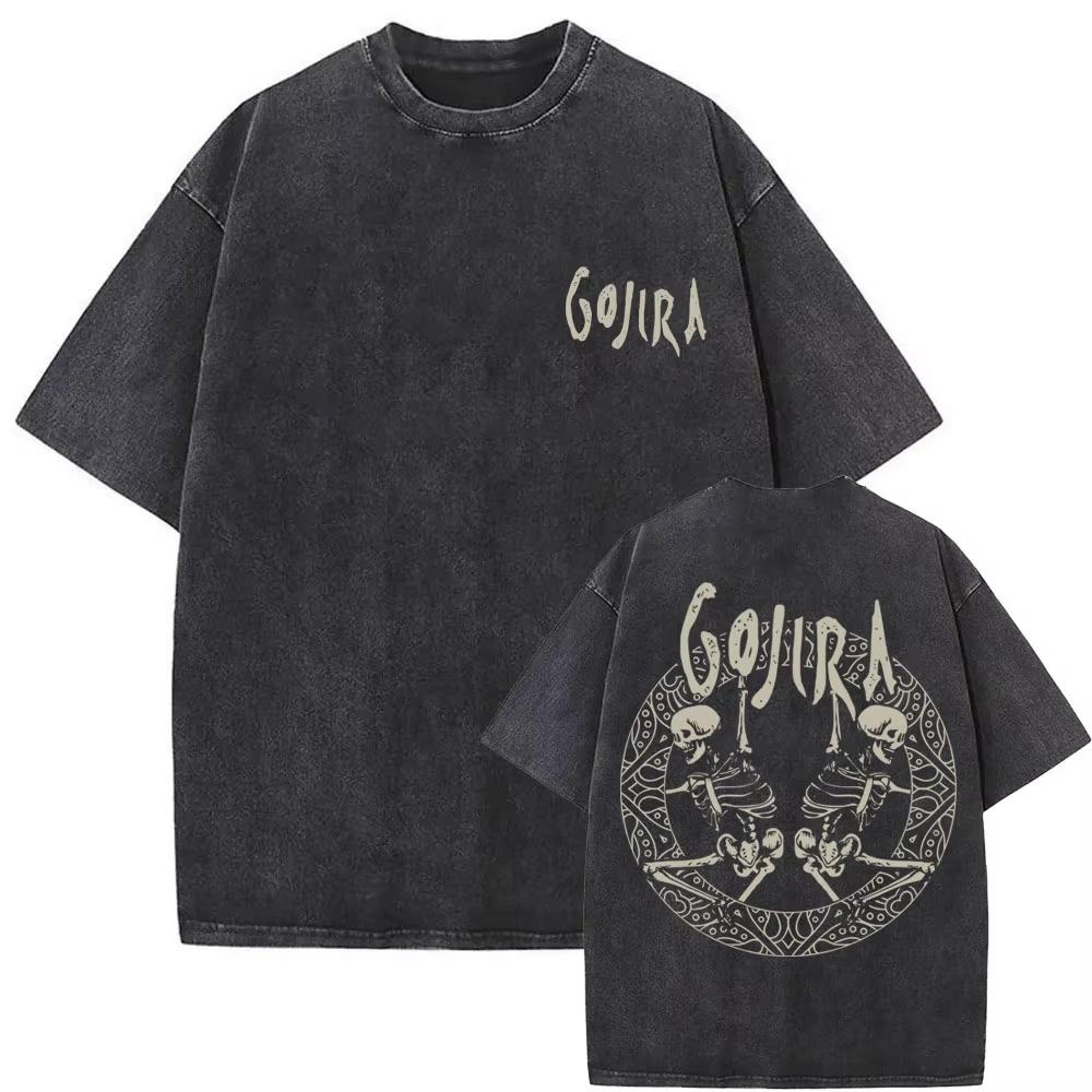 Летняя мода 2026 Модная футболка Стираная Винтажная Метал-группа Gojira Футболка От Марса до Сириуса Летающие киты Змея Графические футболки