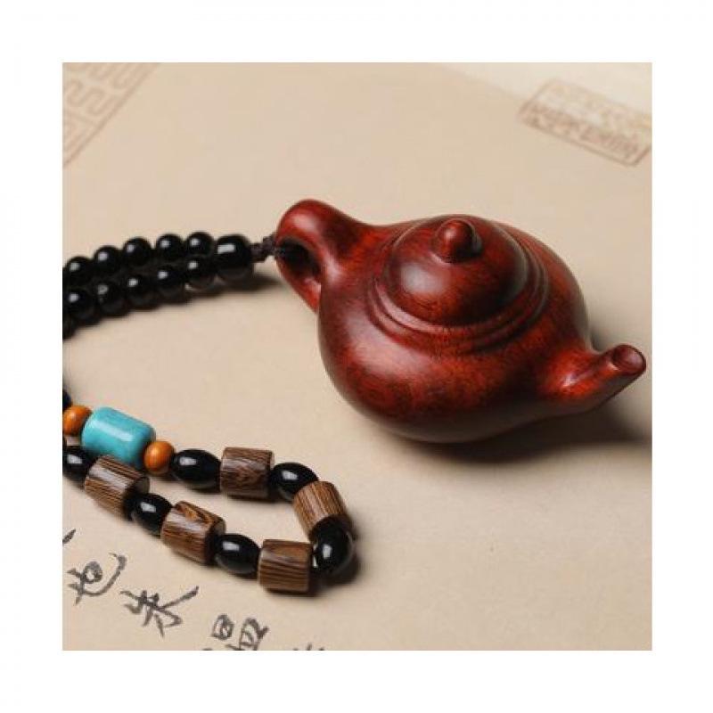 Sandalwood Mini Teapot Ornament: Portable Cultural Craft