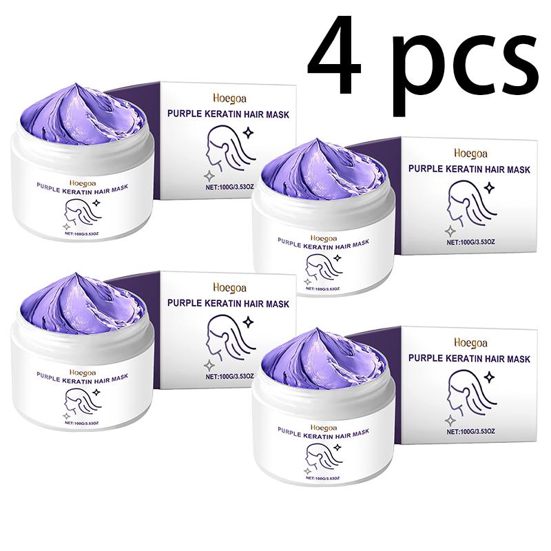 Кератиновая фиолетовая маска для волос Питательная Увлажняющая Для сухих Пушащихся волос Разглаживающая Блеск Лечение Маска для волос