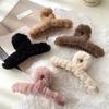 Winter Faux Fur Hair Claw for Women Elegant Crab Barrette Hairpin Girl-Hair Accessories Furry Headwear Hair Claw Clip