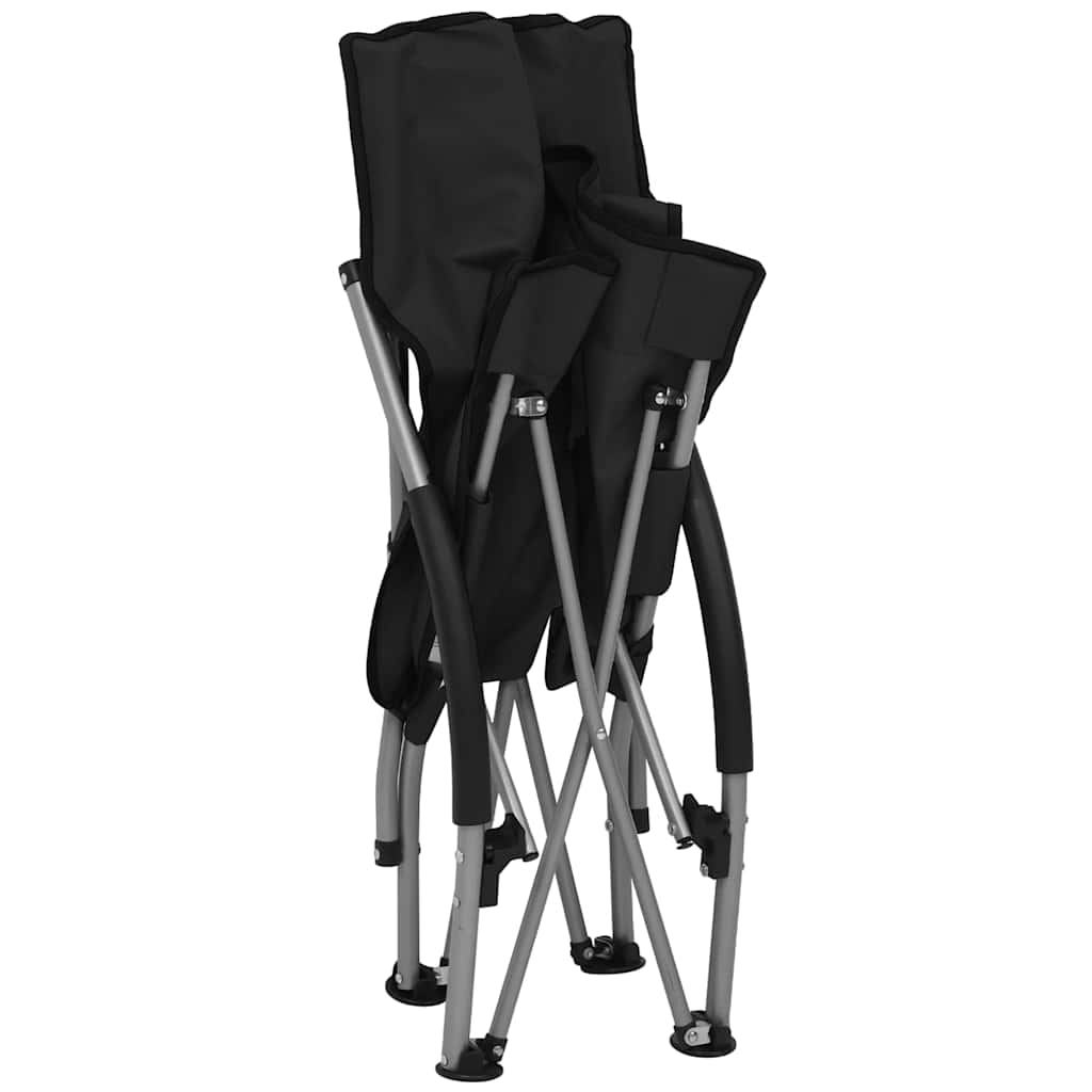 vidaXL Klappstühle, 2 Stück, schwarzer Stoff
