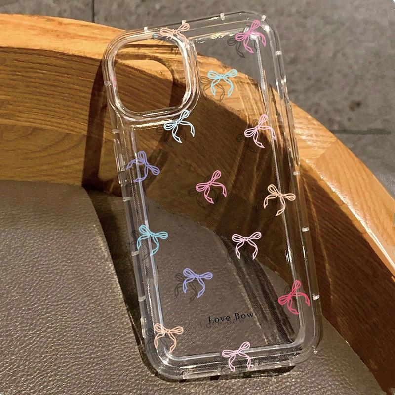 Bow Personalized phone case iphone16pro For iPhone 16 15 Pro Max 16E 14 13 12 11 XS X XR 7 8 Plus Transparent Soft Shell