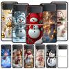 Рождественский Снеговик Жесткий ПК Чехол для Телефона Для Samsung Galaxy Z Flip 7 6 5 4 Черная Крышка Для Galaxy Z Flip 3 Складной Корпус Fundas Сумка