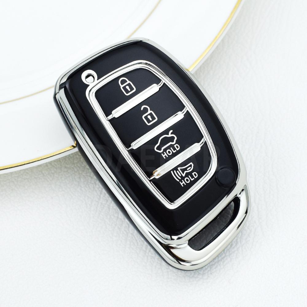 Чехол-крышка для смарт-ключа автомобиля из ТПУ, 4 кнопки, для Hyundai Ix35 Ix45 I10 I30 I40 Creta Tucson Santa Fe Rena Sonata Elantra, Аксессуары