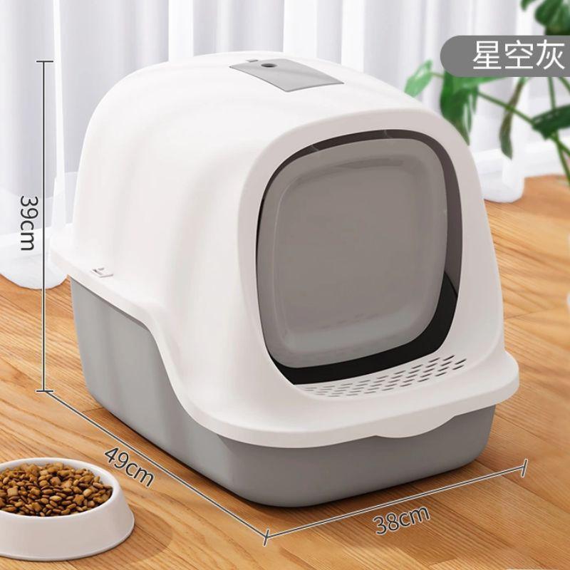 Полностью закрытый кошачий туалет, не разбрызгивающий и дезодорирующий туалет для домашних животных Товары для кошек