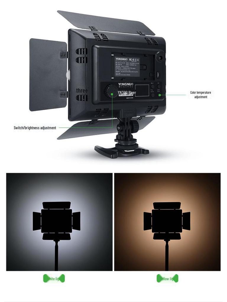 Светодиодный осветительный прибор третьего поколения YONGNUO YN300III, цветовая температура 5600 К, заполняющий свет и подсветка камеры с поддержкой приложения.