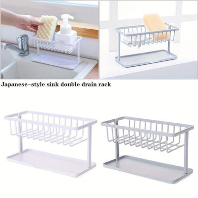 1 шт. двухслойная раковина Caddy, губка, щетка, держатель для бутылок, стойка, столешница, губка, мыло, сливная полка для хранения, аксессуары для ванной комнаты