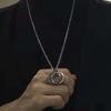 Titanium SteelMen's Necklace Lady's Necklace Double Ring Pendant Hip Hop Titanium Necklace Pendant Accessories