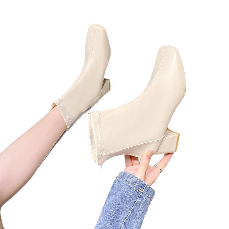 Женские ботинки Мартина осень-зима новые повседневные на толстом каблуке ботинки-локомотивы задняя молния короткие ботинки женские