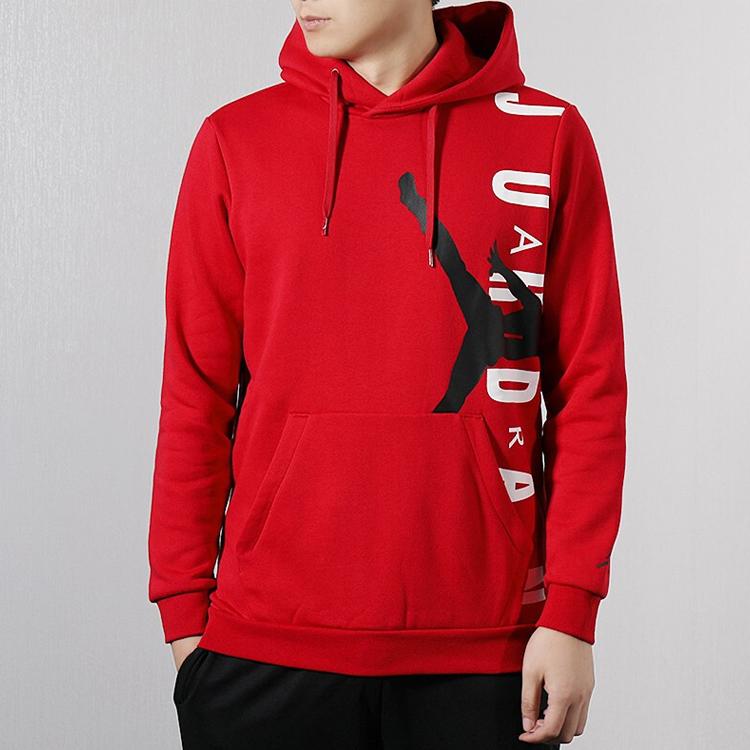 Jordan Мужская толстовка с капюшоном Air Jordan с большим логотипом, флисовая, красная CD5871-687