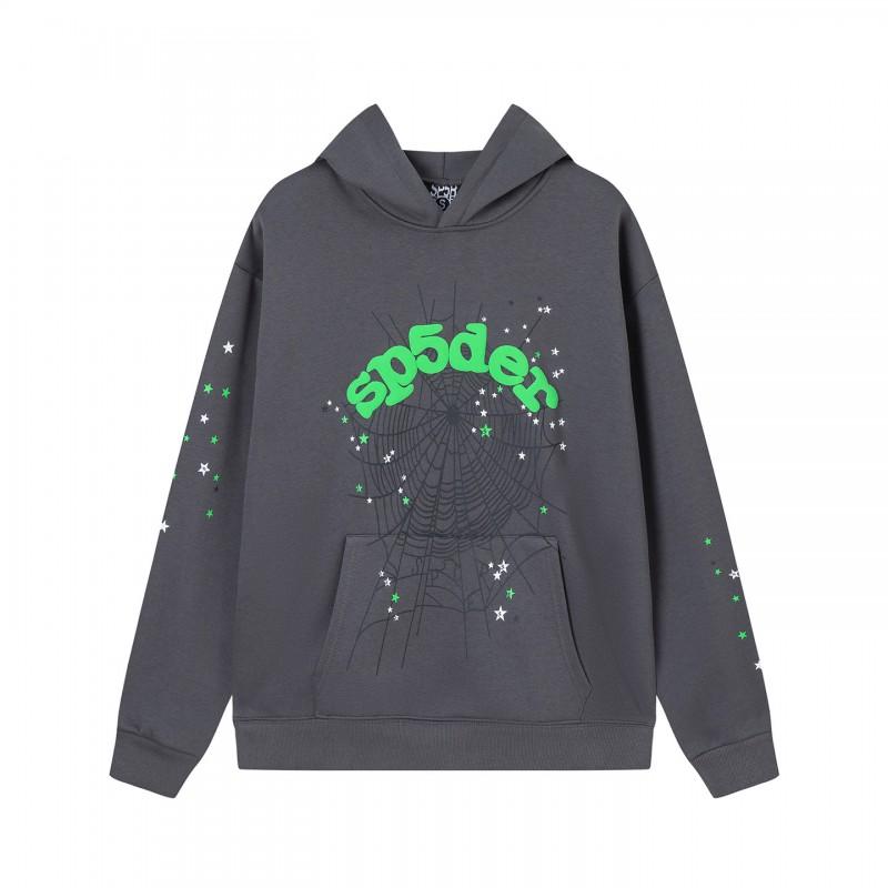 Spider Web Print Hooded Sweatshirt Set Unisex Oversized Streetwear Fleece Lined Long Sleeve Pullover
