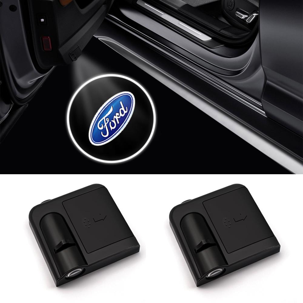LLB4 1/2Pcs Led Car Door Welcome Laser Projector Logo Ghost Shadow Lights Courtesy Decor Lamp For Ford Focus Fiesta Ranger Mondeo