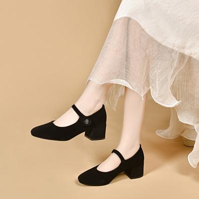 Туфли Мэри Джейн Одиночные Туфли Высокие Каблуки