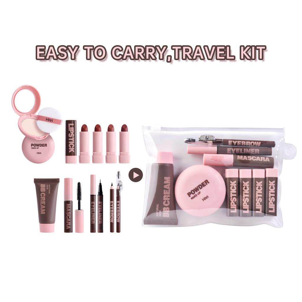 Набор для макияжа Подводка для глаз с полным покрытием Консилер Матовый оттенок для губ Водонепроницаемый 9 шт. Косметика