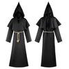 Halloween o'lim kostyumi beshta arvoh kostyumi o'rta asr rohibi libosi rohib kostyumi sehrgar ruhoniy kostyumi