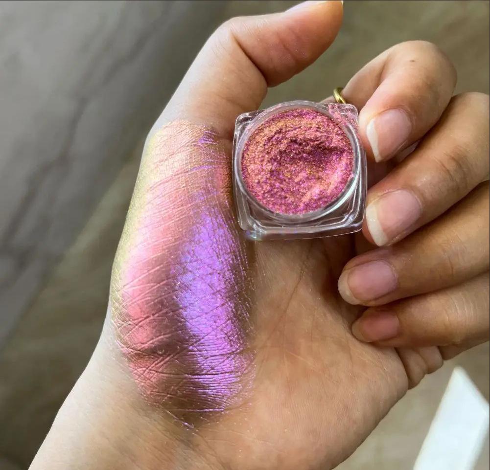 Многоцветные хамелеоновые тени для век, пудра, блестки для ногтей, Aurora Neon Rainbow Pigment, хромированная пудра, переливающиеся тени для век, декор для ногтей