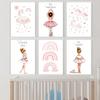 Pink Ballet Girl Rainbow Unicorn Shoes Nursery Wall Art Canvas Painting Posters And Prints Pictures For Baby Kids Room Decor