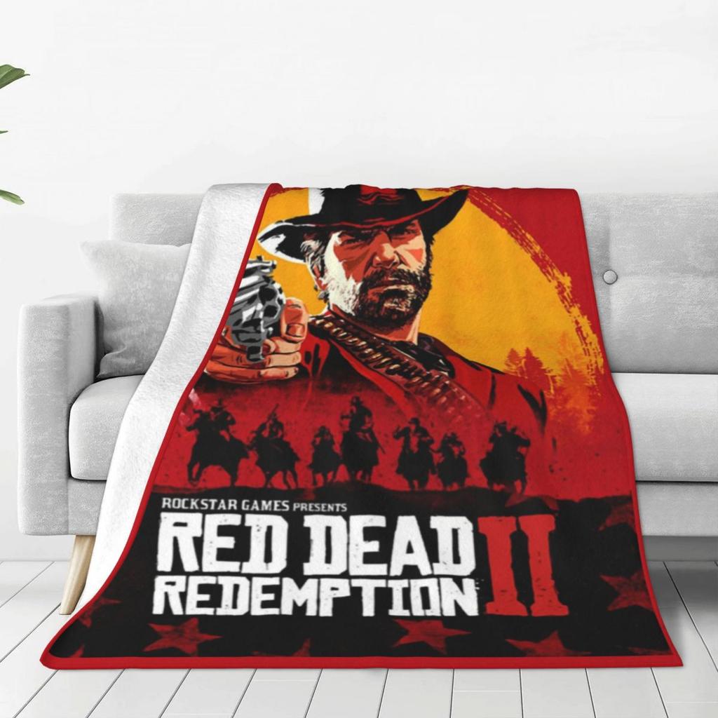 Супер Теплые Одеяла Путешествие на Самолете Red Dead Redemption Плед Игроки Игры Пистолет Фланелевое Покрывало Кровать Диван Покрывало