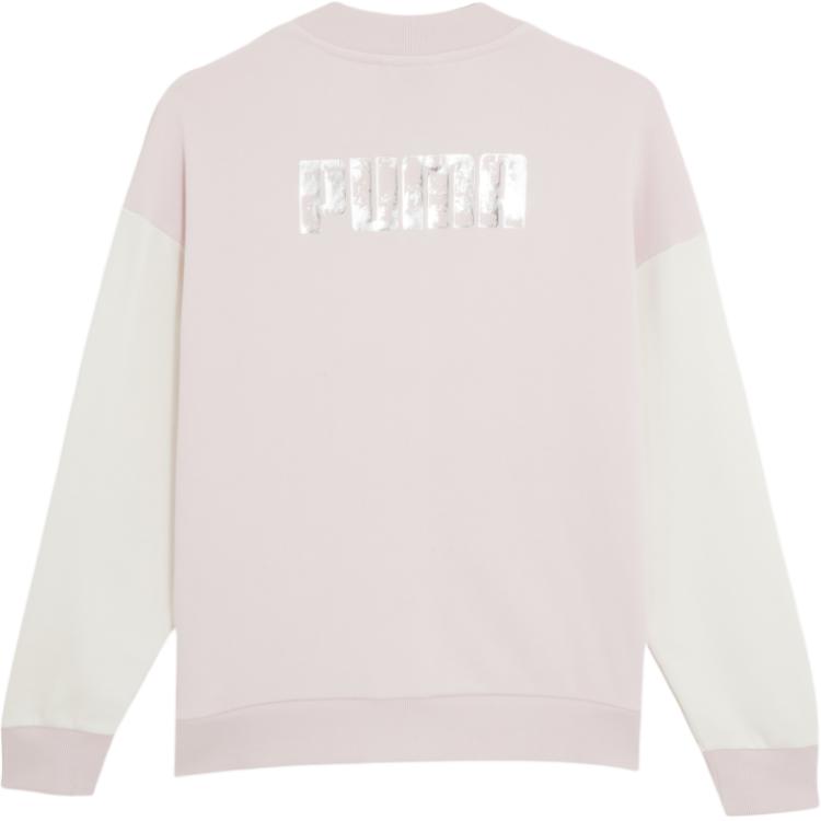 Puma Silver Single-Breasted Color-Block Drop Shoulder Long Sleeve Baseball Jacket Women Jackets Pink 628881-38