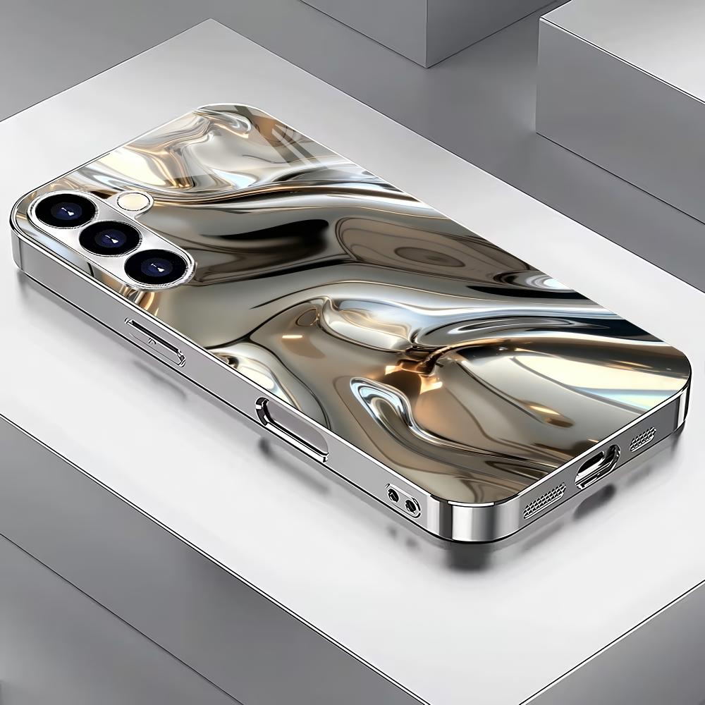 Металлический динамический чехол для телефона из стекла, подходит для Samsung Galaxy S26 S25 S24 S23 S22 S20 FE/Ultra/Plus, противоударная задняя крышка