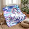 Fantasy Unicorn in Galaxy Theme blanket Lightweight Warm Flannel Blanket Decorative Throw Blanket for Home Decoration