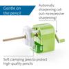 Dahle 133 Manual Standard and Oversized Pencil Sharpener - Adjustable Point, Shavings Cup, Mounting Clamp - for Home and Office Use - Black White