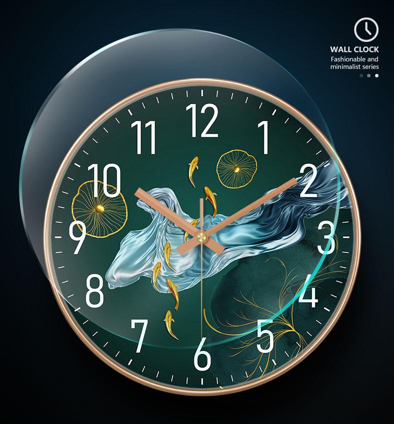 8 Inch Art Deco Antique Style Analog Needle Display Electric Hanging Wall Clock for Living Room Quiet and Creative Design