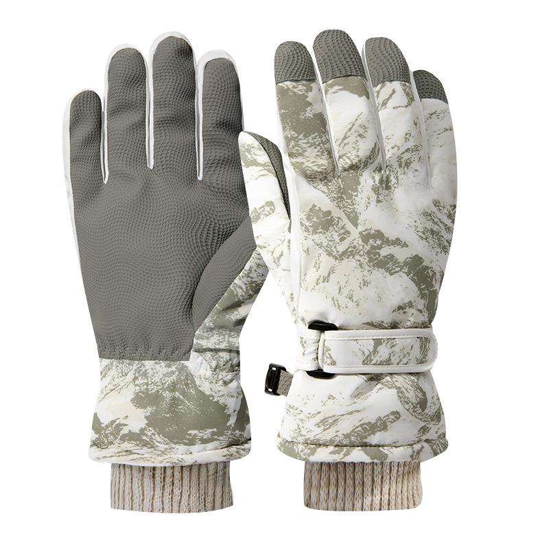 New ski gloves, snow-capped mountains, outdoor velvet protective touch screen, winter thermal gloves, mountain climbing and cycling gloves