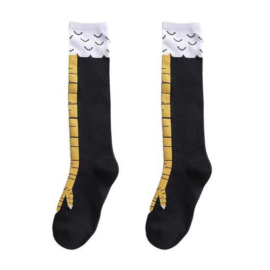 1 пара женских чулок с забавным принтом куриных лапок, одинаковых цветов, длиной до колена, эластичные, противоскользящие, мягкие, теплые, подарок на День Святого Валентина, женский зимний подарок