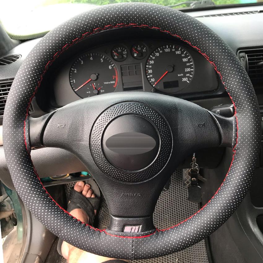 38 см автомобильный руль с оплеткой, текстура, мягкая искусственная кожа, автомобильные чехлы с иглами и нитками, автомобильные чехлы
