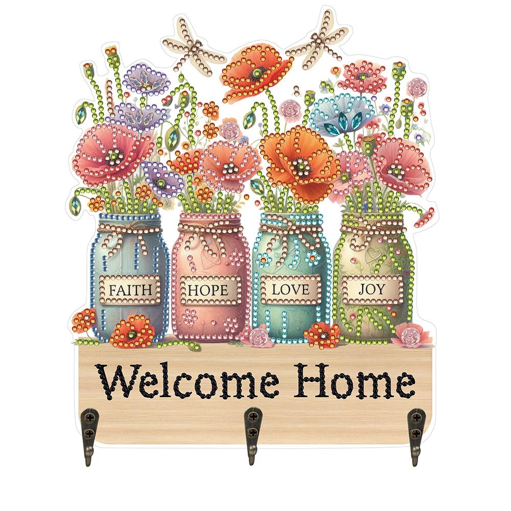 Деревянный Забавный Котенок Алмазная Живопись Подвесные Крючки Стразы Живопись Крючок для Пальто 3 Крючка Алмазная Живопись Крючок Рейлинг для Стены Шкафа