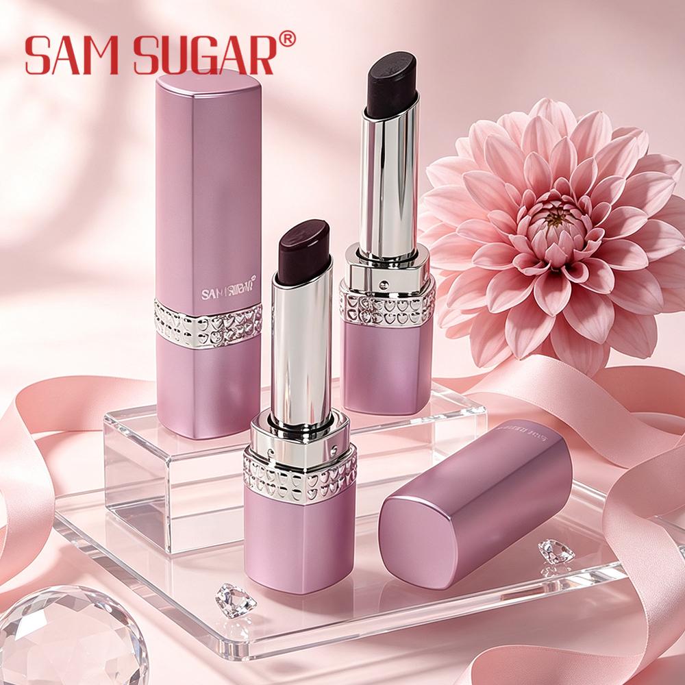 SAM SUGAR Black Lipstick Color Changing Moisturizing Lipstick, Long-Lasting Hydrating Glossy Lip Balm, Natural Tinted Lip Makeup Cosmetics for Women