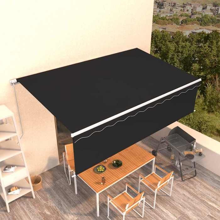 Maison Exclusive - Auvent rétractable manuel avec store 5x3 m Anthracite