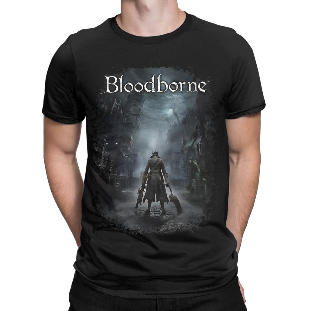 Основной Охотник в Ярнаме Для Геймеров Базовая Футболка Летняя Bloodborne Футболки Унисекс Хлопок Круглый Вырез Большой Размер Верхние Футболки Футболка