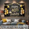 2D flat banner 1 piece luxurious birthday celebration background decoration for photo props for 40th birthday polyester yzb