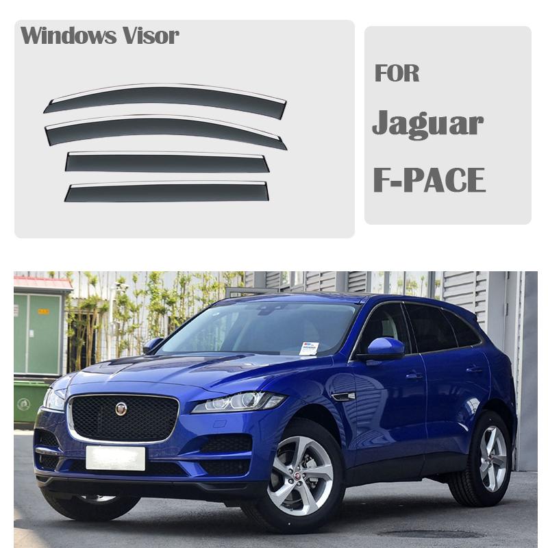 FOR Jaguar F-PACE 2016-2022 Window Visors Rain Guard Windows Rain Cover Deflector Awning Shield Vent Guard Shade Cover Trim
